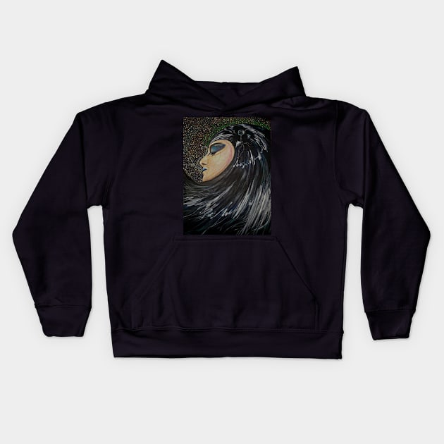 Dark Soul Night Kids Hoodie by krillymoonsnail